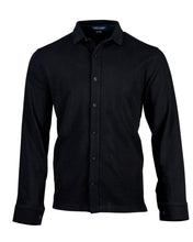 Load image into Gallery viewer, Luxury Black Button-Down Shirt, Long Sleeve, Thick Cotton, Regular Fit
